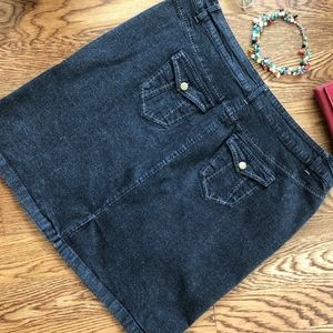 Just My Size  24W Black Denim Stretch Mini Skirt